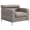 Polstersessel Sammy Grau Leder - Chromfarben/Grau, Design, Leder (99/78-92/106cm) - Livetastic