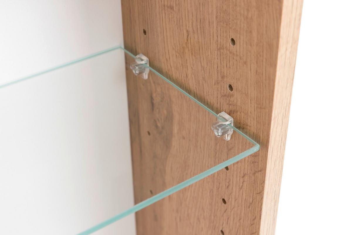 Spiegelschrank Chester mit LED Beleuchtung 3 Türen +Steckdose - Eiche Wotan, MODERN, Glas/Holzwerkstoff (120/64/20cm) - Held
