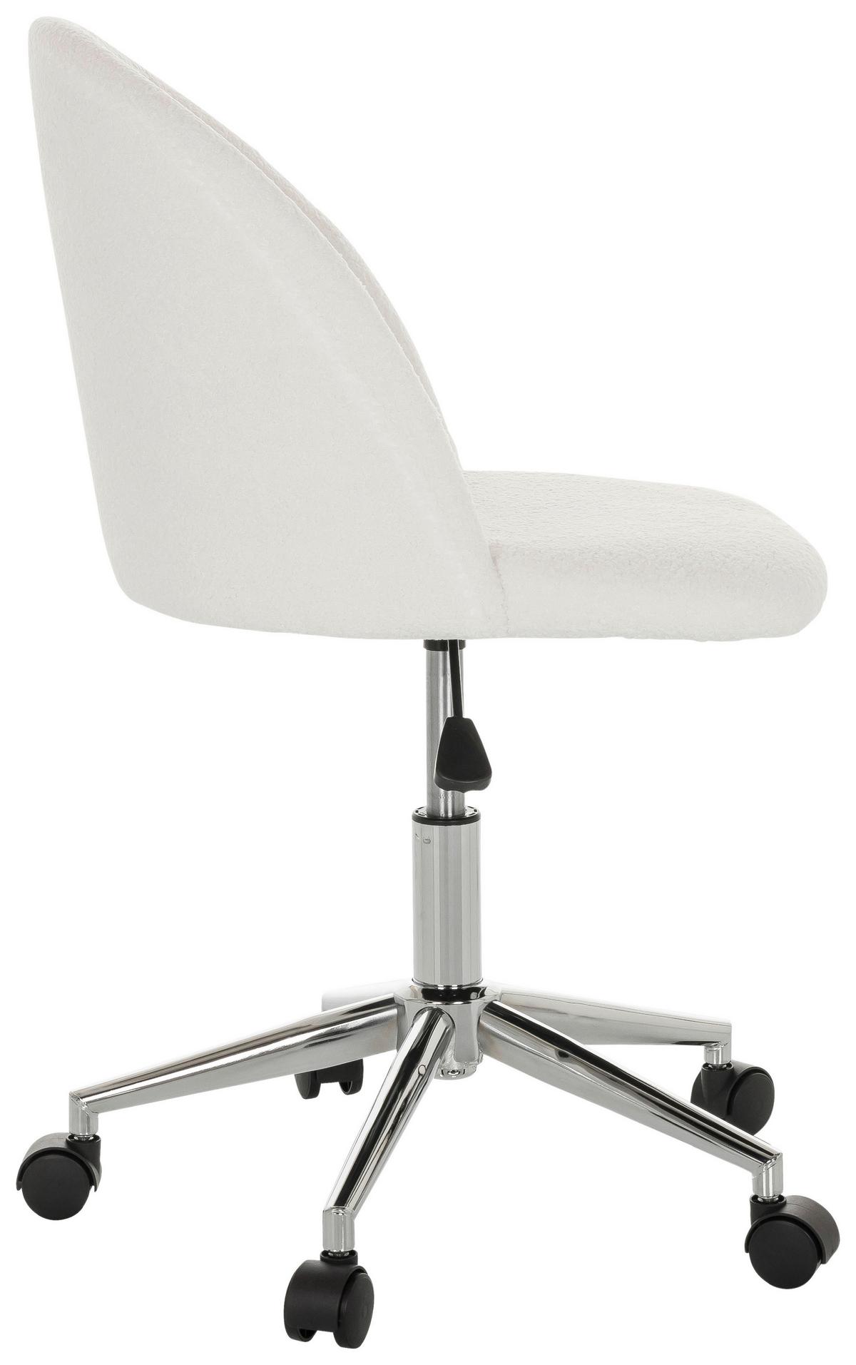 Drehstuhl Solao Ted - Chromfarben/Weiß, Basics, Kunststoff/Textil (49/77-87/55cm) - MID.YOU