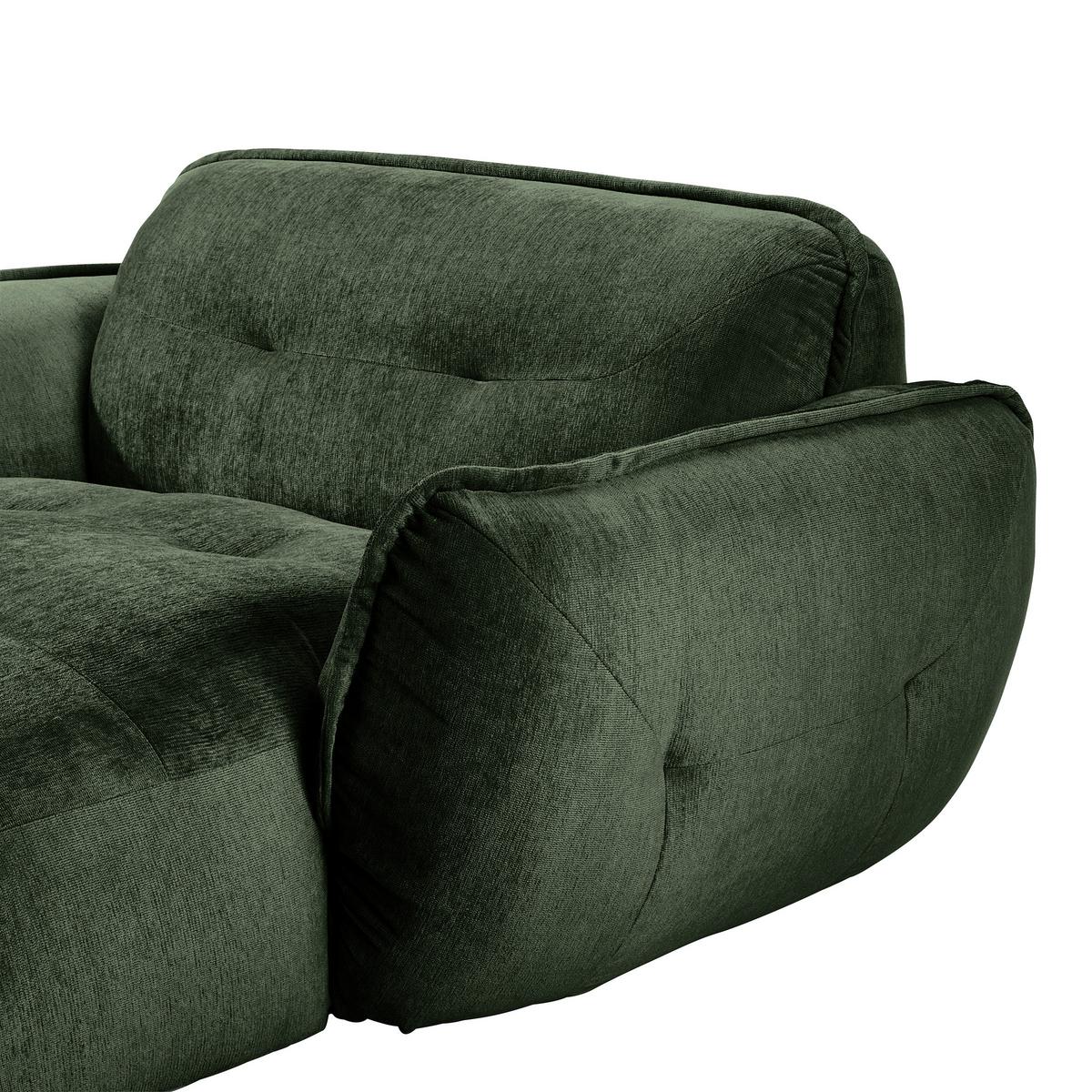 XXL-Sessel Fluffy, Dunkelgrün B: 182 cm - Dunkelgrün/Schwarz, MODERN, Textil (182/87/184cm) - Trendmanufaktur