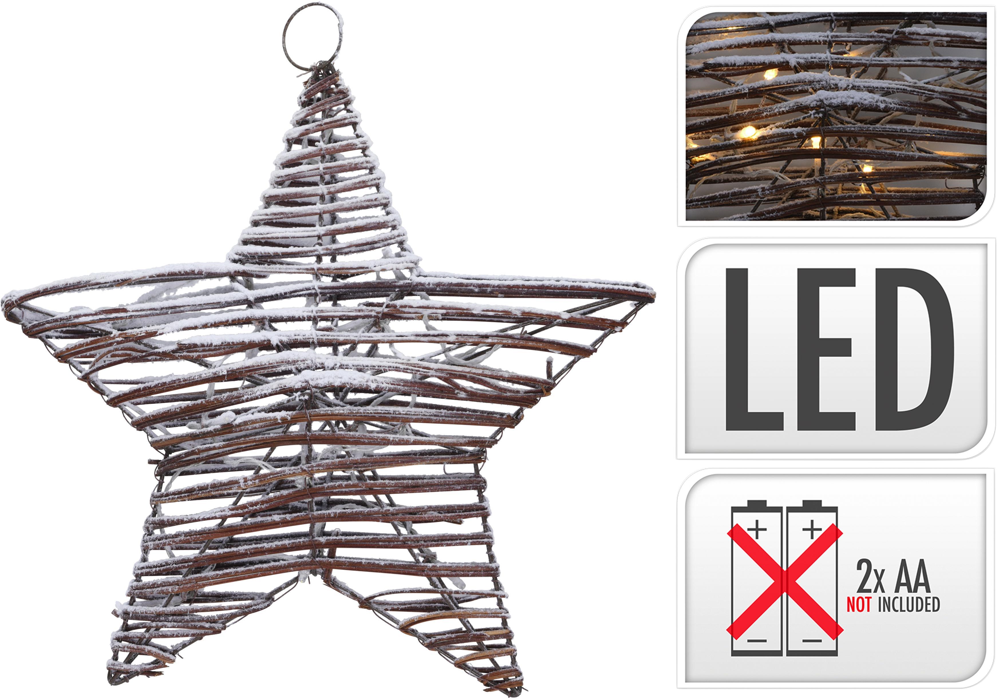 Dekor Csillag Huberta - Barna/Fehér, konvencionális, Fa (40cm)