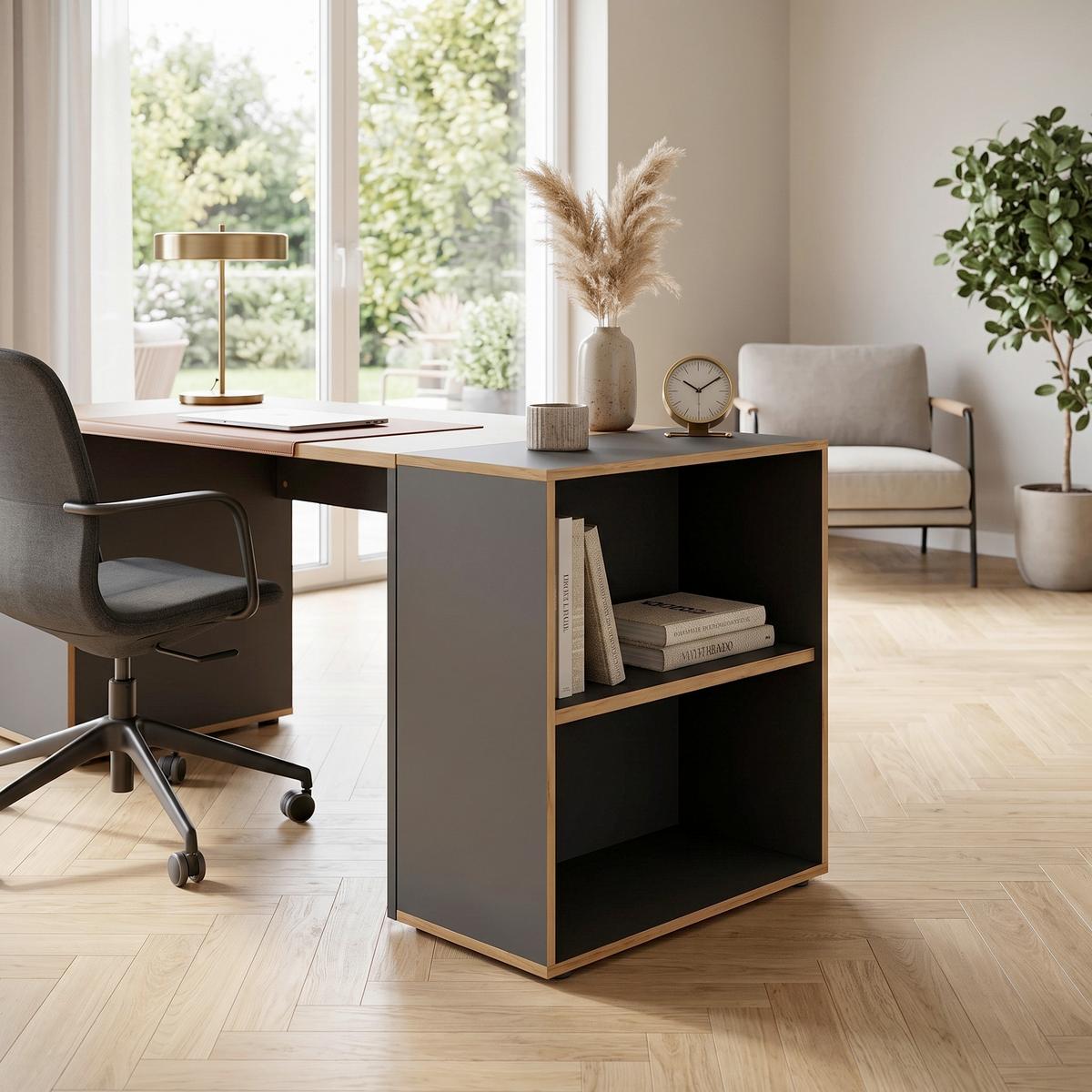 REGÁL NA ŠANÓNY SALIA B60 - čierna/dub medový, Design, kompozitné drevo/plast (60/74/33cm) - P & B
