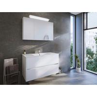 BADEZIMMER Limes, Weiß HG B: 100 cm - Weiß Hochglanz/Weiß, Basics, Keramik/Holzwerkstoff (100cm) - MID.YOU