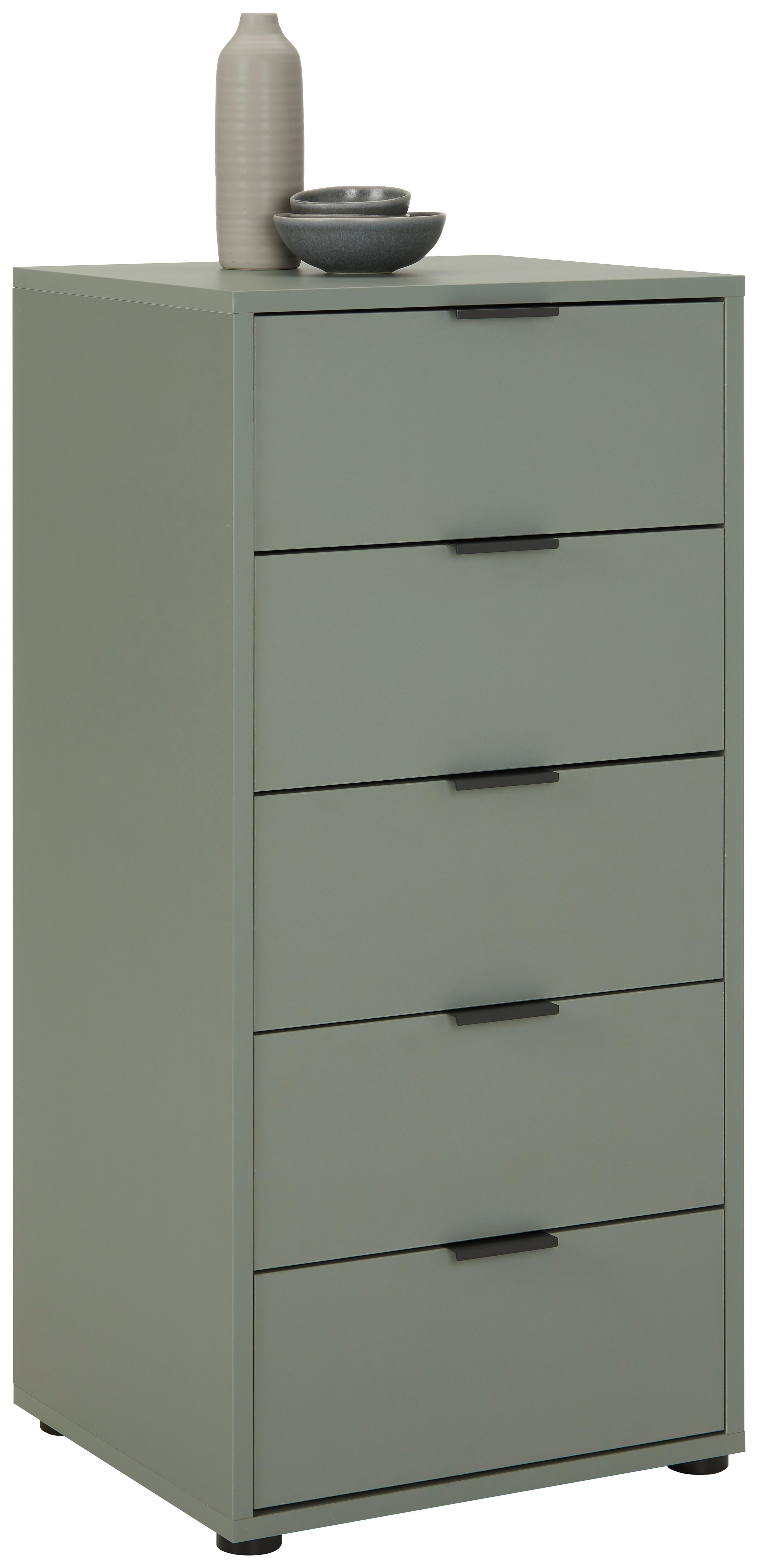 Úzká komoda se zásuvkami Bounty, šalvějově zelená - šalvějově zelená/zelená, Moderní (51/108/45cm) - Premium Living