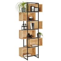 Regal lakovaný akácia masív - čierna, Lifestyle, kov/drevo (80/194/30cm) - Mömax