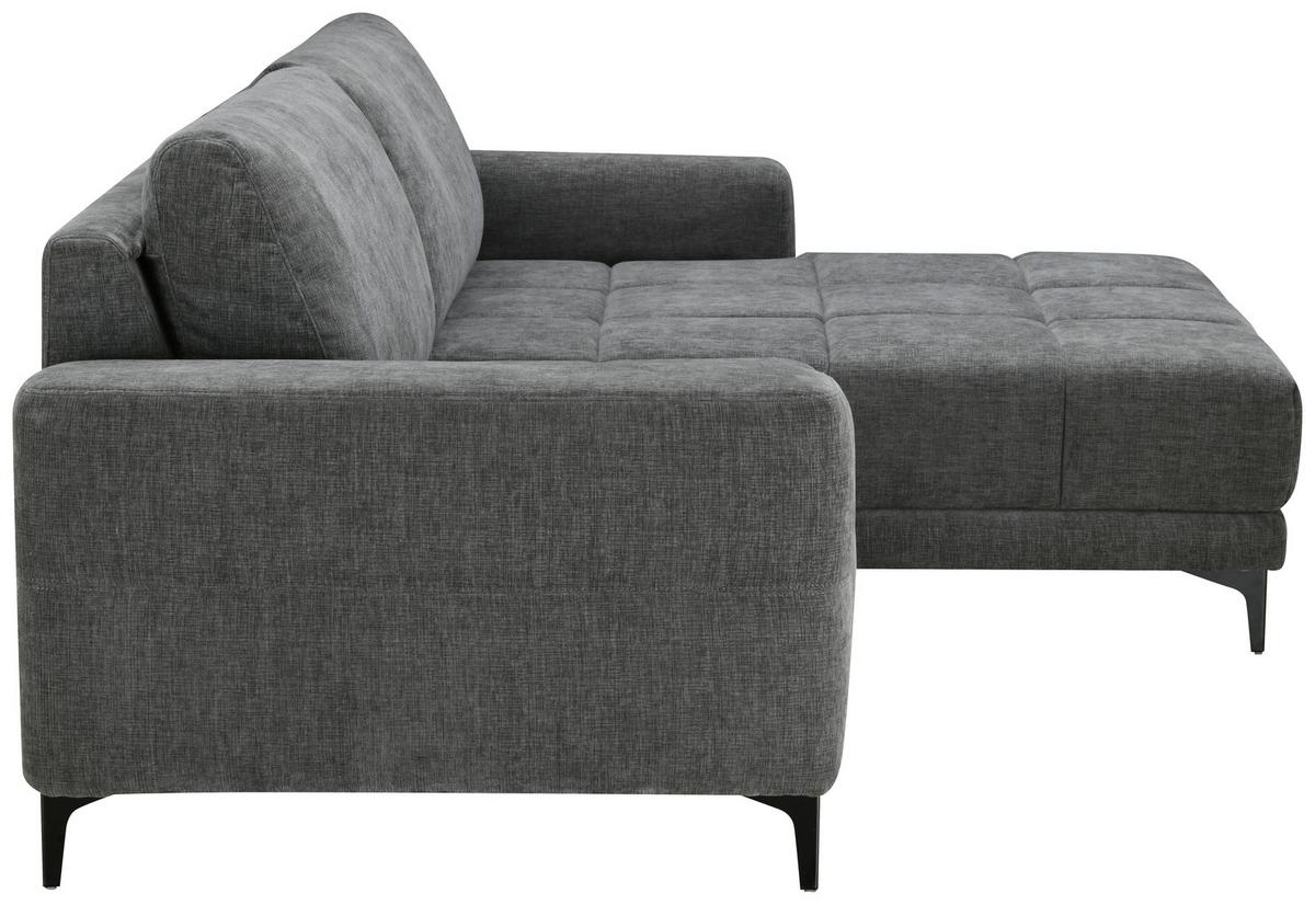 Ecksofa mit Relaxfunktion Chandler - Dunkelgrau/Schwarz, MODERN, Textil (246/165cm) - MID.YOU