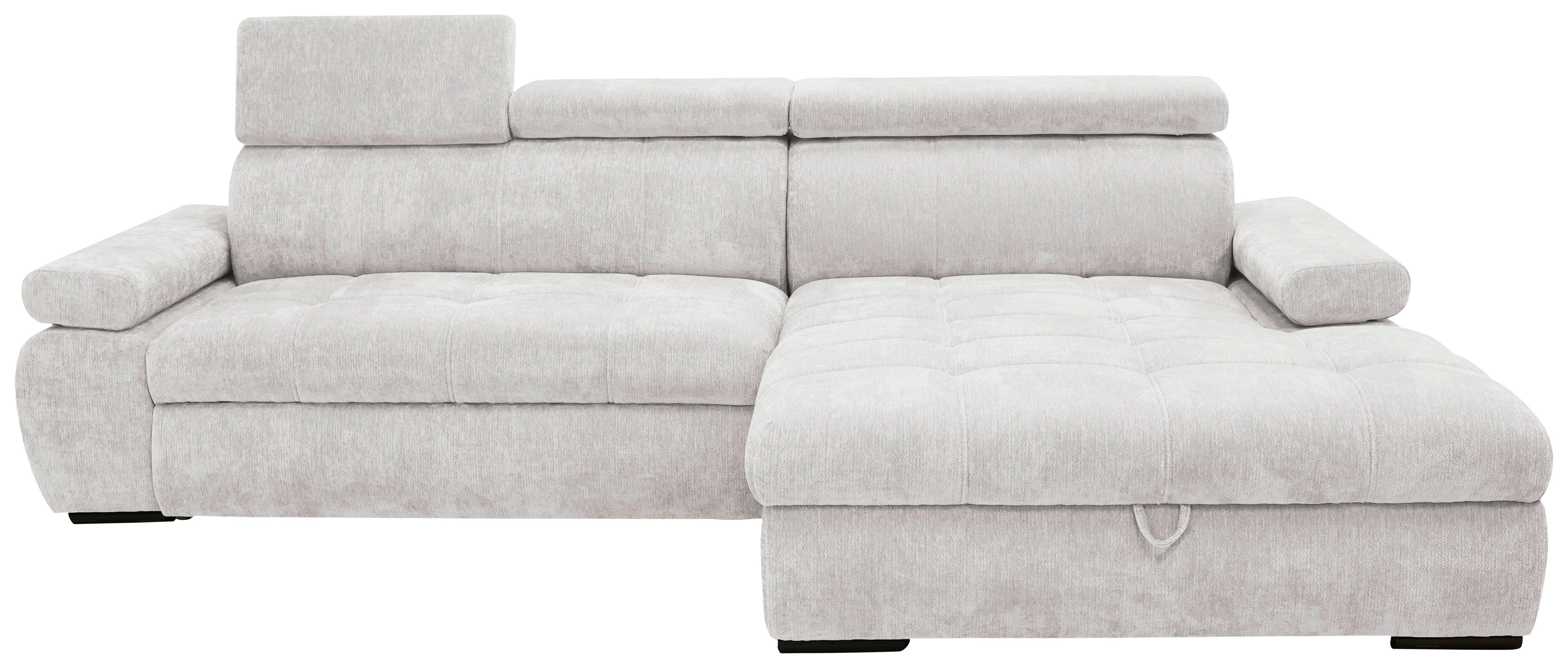 Rohová sedačka VEGAS, pravá, světle šedá žinylka - černá/světle šedá, Design, dřevo/textil (294/173cm)