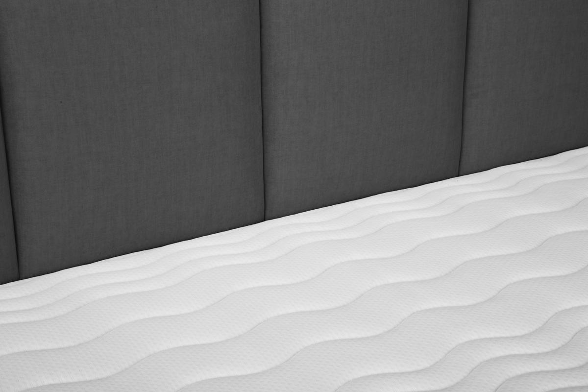 Boxspringbett mit Topper 160x200 cm Graz, Dunkelgrau - Dunkelgrau/Alufarben, MODERN, Textil (160/200cm) - MID.YOU