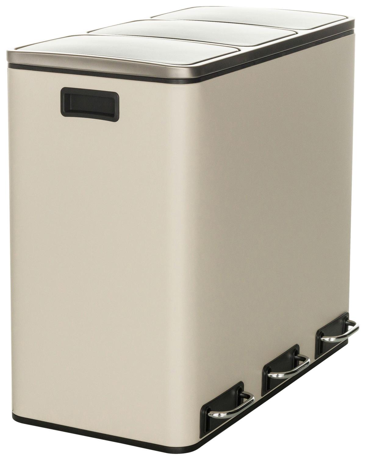 Abfallsammler Clean Ix - Beige/Schwarz, Basics, Kunststoff/Metall (61/56/31,5cm) - MID.YOU