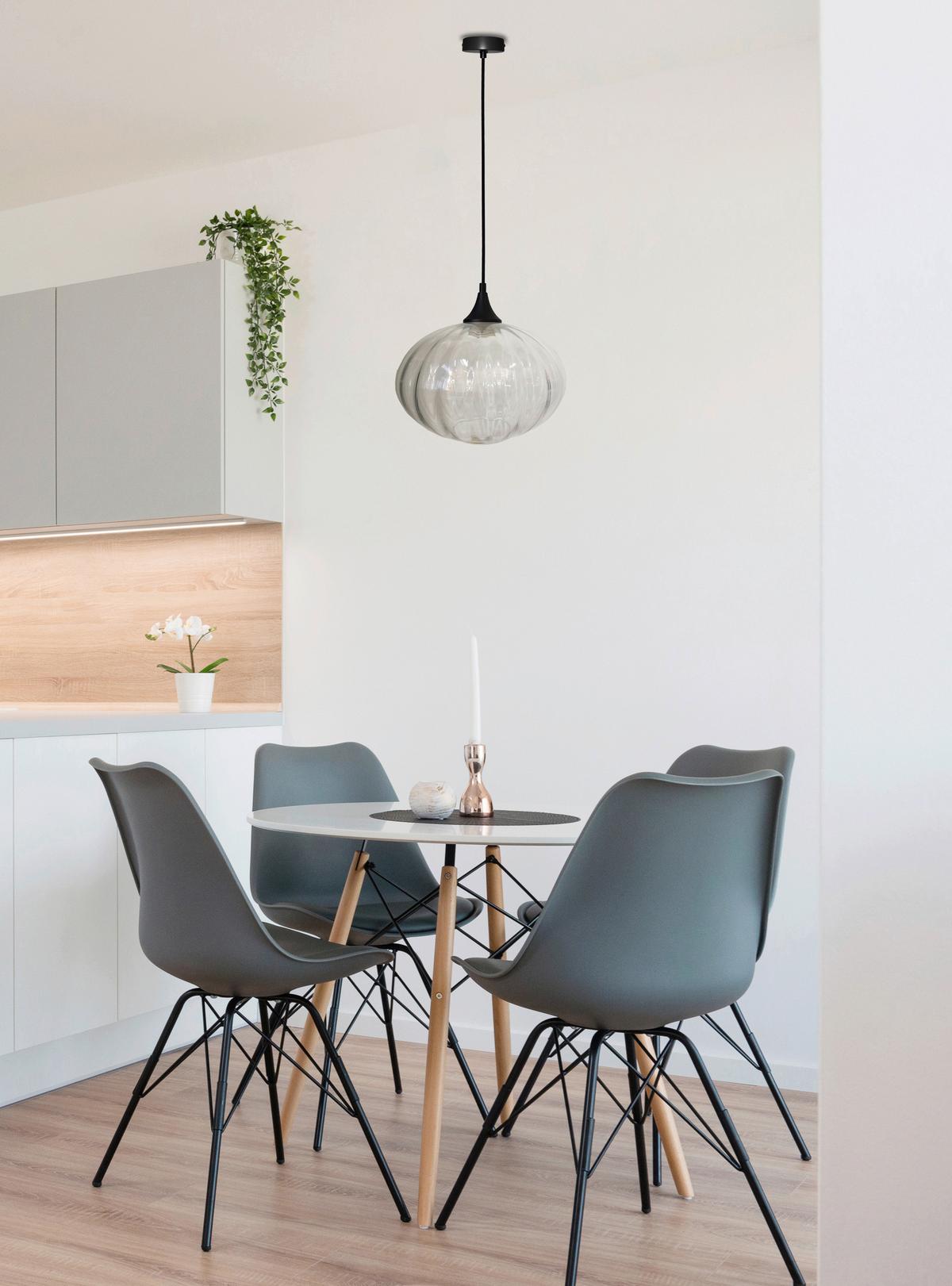 Pendelleuchte 50101277 Exeter - Schwarz, KONVENTIONELL, Glas/Metall (26.5/26.5/90cm)