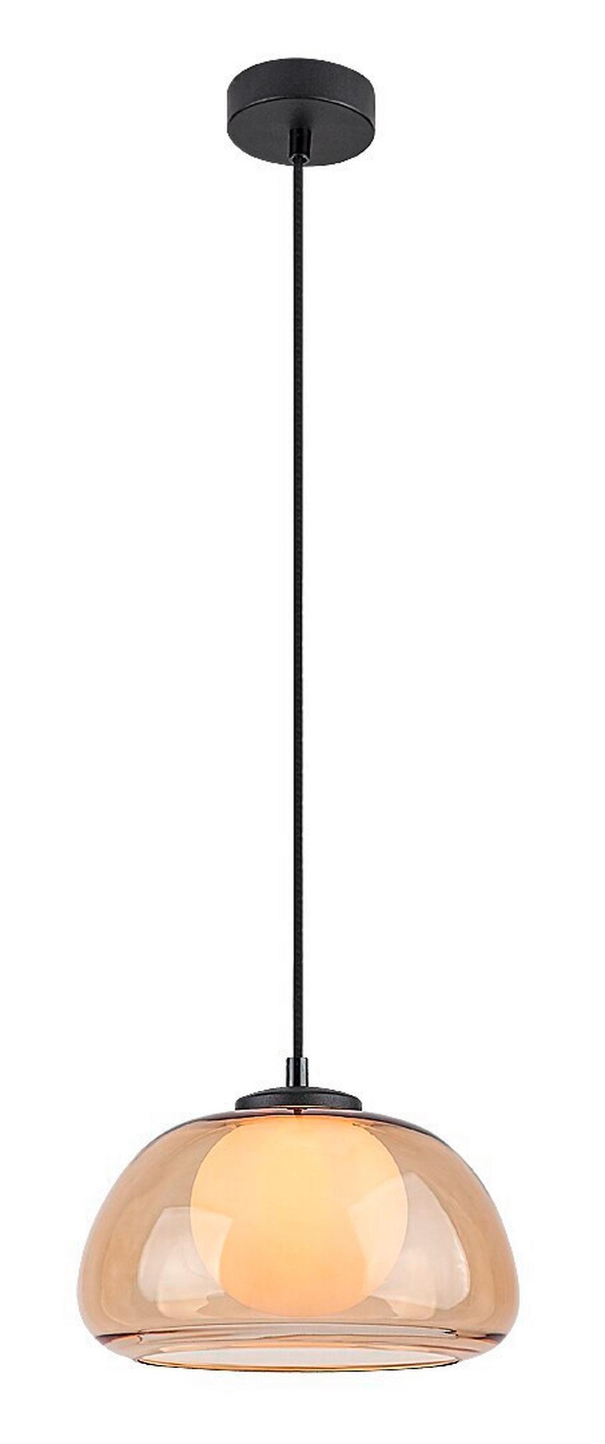 ZÁVESNÉ SVIETIDLO ELOWEN - čierna/jantárová, Modern, kov/plast (25/150cm)