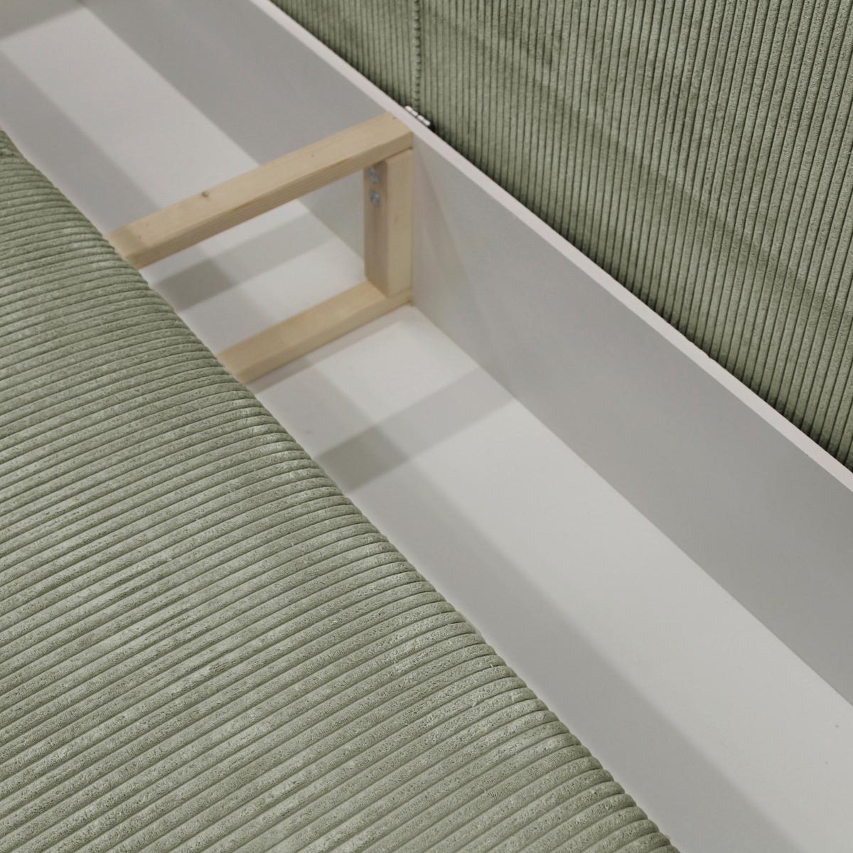 Schlafsofa Loft Hellgrün B: 255cm - Schwarz/Hellgrün, Design, Textil (255/90/97cm) - MID.YOU