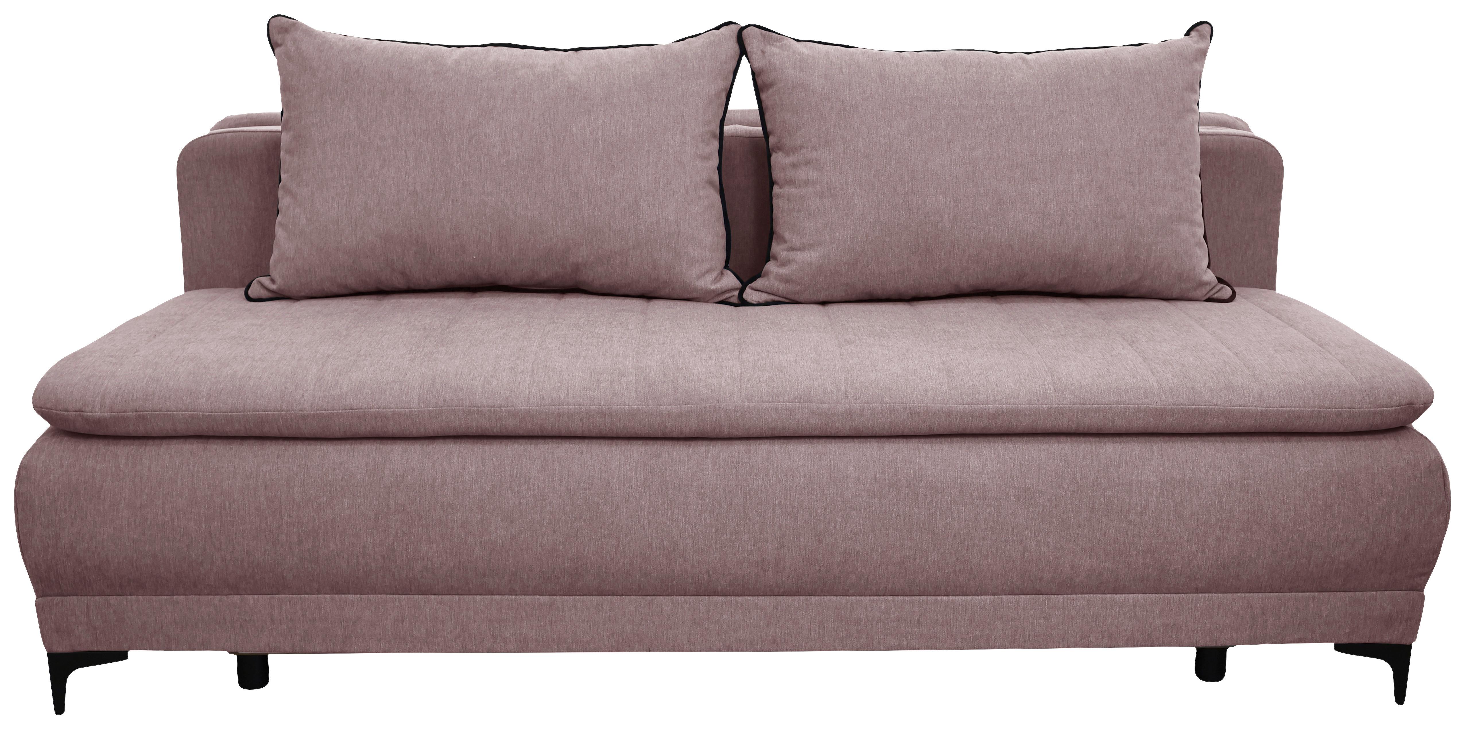 Schlafsofa Moliss Rosa B: 202 cm - Schwarz/Rosa, Basics, Textil (202/98/78cm) - Livetastic