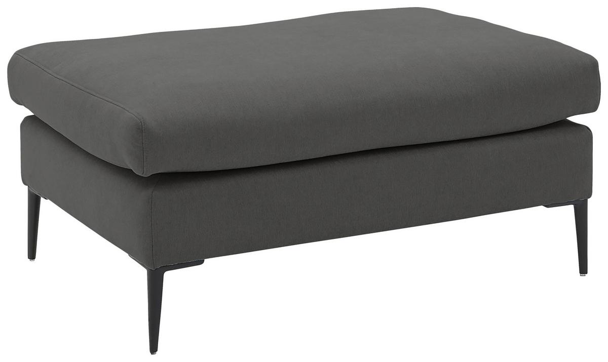Hocker Aurora II - Dunkelgrau/Schwarz, MODERN, Textil (100/43/69cm) - Trendmanufaktur