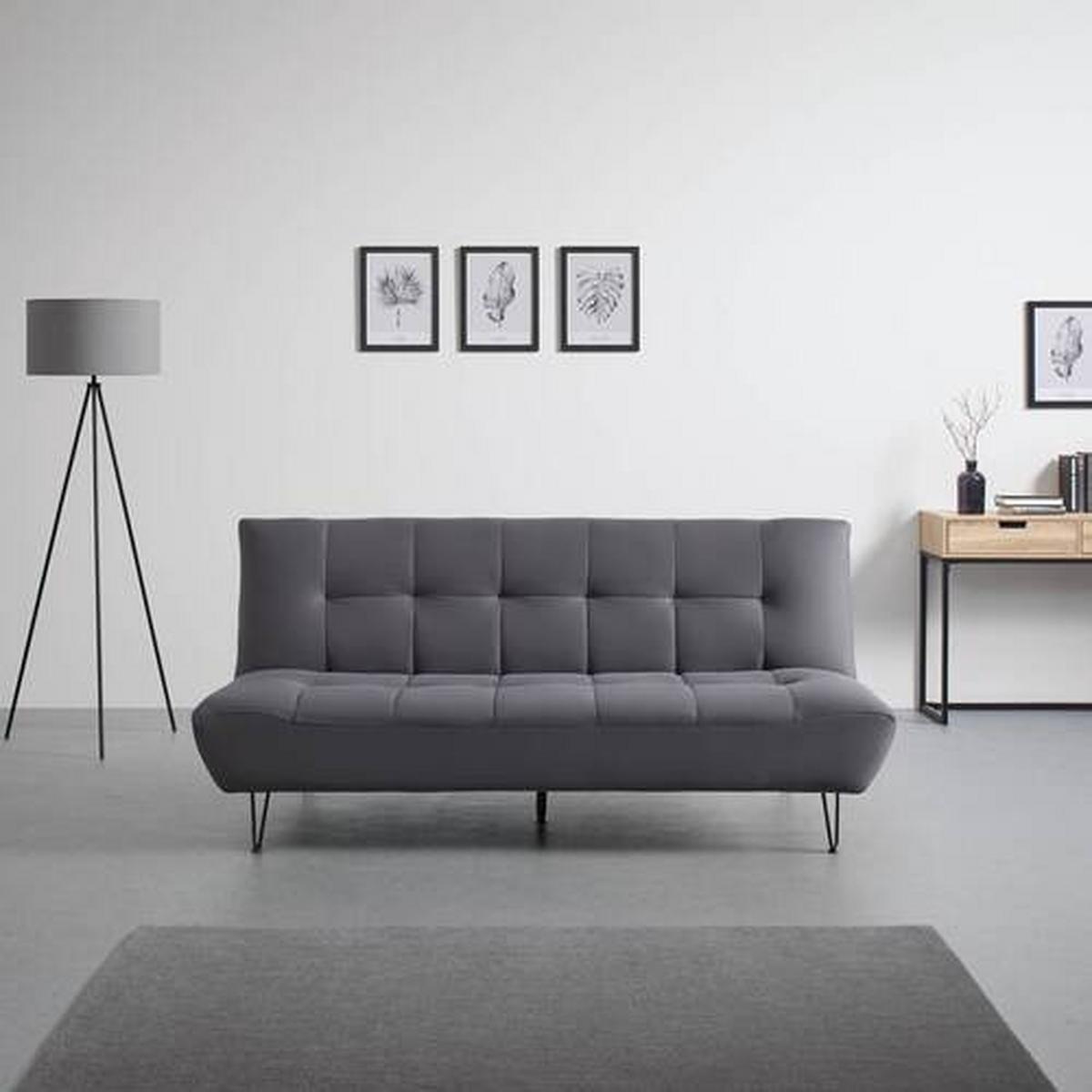 Rozkladacia pohovka GELI - čierna/tmavosivá, Modern, kov/drevo (192/88/97cm) - P & B