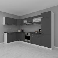 Eckküche Esilo 178x328 Cm Anthrazit - Anthrazit/Weiß, KONVENTIONELL, Holzwerkstoff (178/328cm) - MID.YOU