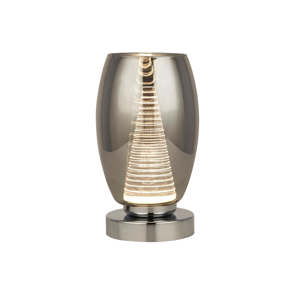 LED-Tischleuchte Cyclone Eu97293-1sm - Chromfarben, Design, Glas/Kunststoff (11,5/20,5cm)