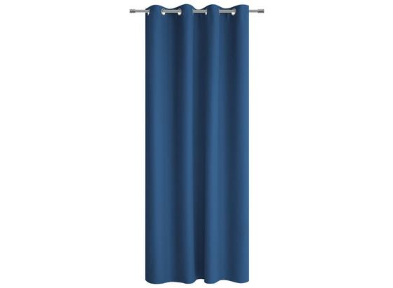 Ösenvorhang Alena - Blau, KONVENTIONELL, Textil (140/245cm) - Ombra Ösenvorhang Alena - Blau, KONVENTIONELL, Textil (140/245cm) - Ombra