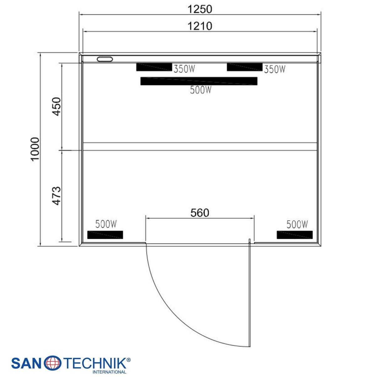 Infrarotkabine, für 2 Personen 5 Vollspektrumstrahler - Schwarz, KONVENTIONELL, Holz (125/190/100cm) - Sanotechnik