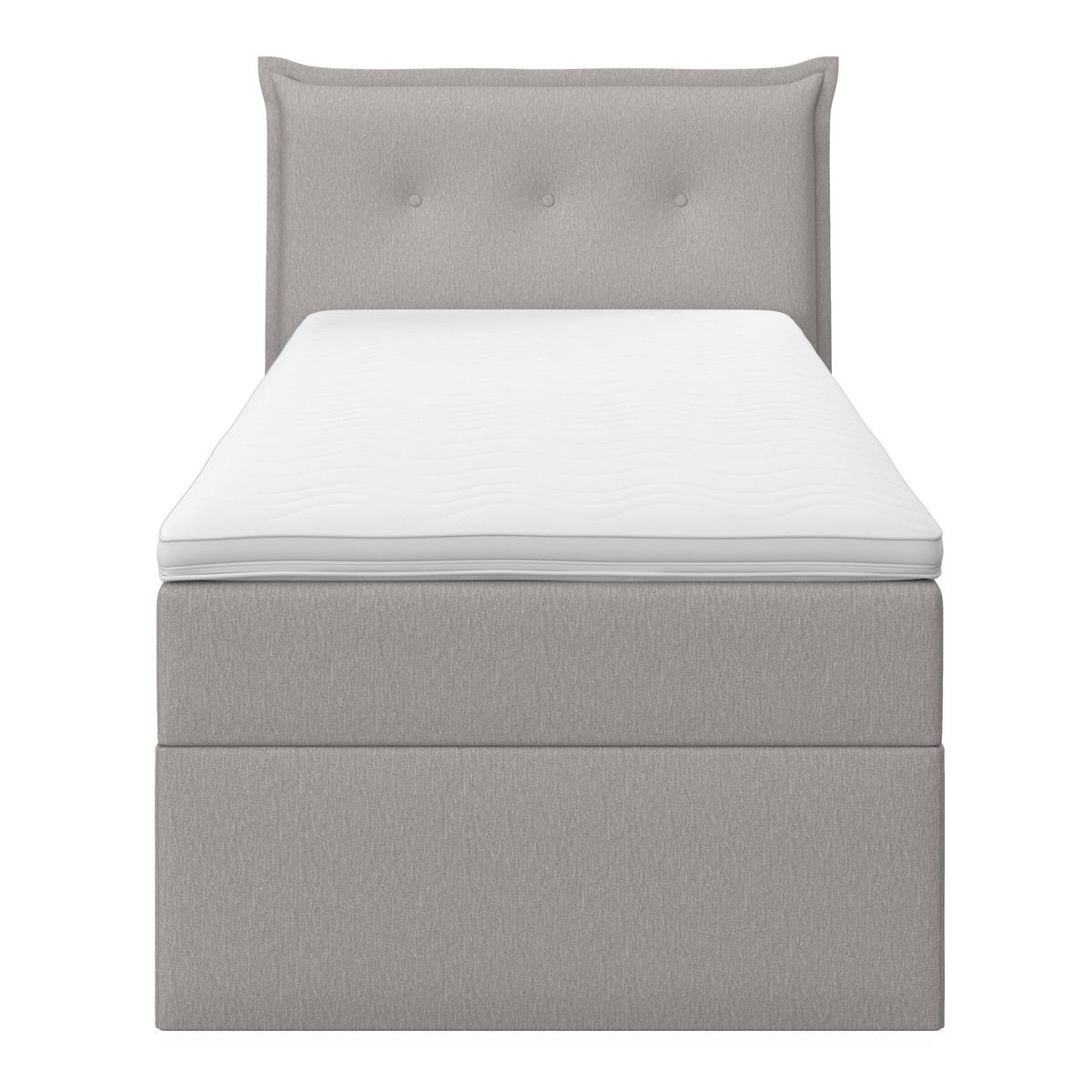 Boxspringová postel POLO 90x200, šEDá - šedá/černá, Moderní, dřevo/textil (90/200cm) - Bessagi Home