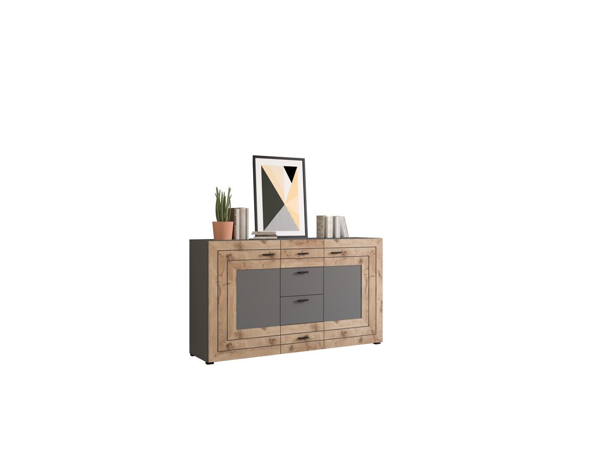 Sideboard Freno B: 160 Cm Grau Nb Nox Oak Dekor