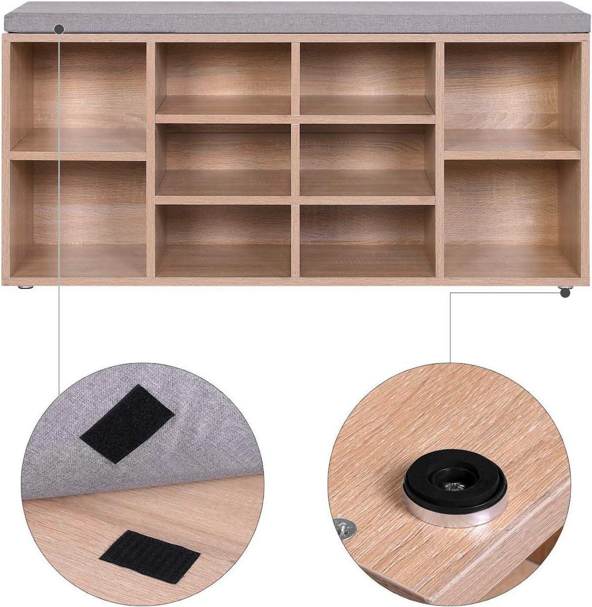 ŠATNÍ LAVICE VINTAGE - šedá/barvy dubu, Trend, kompozitní dřevo (104/48/30cm) - Boxxx