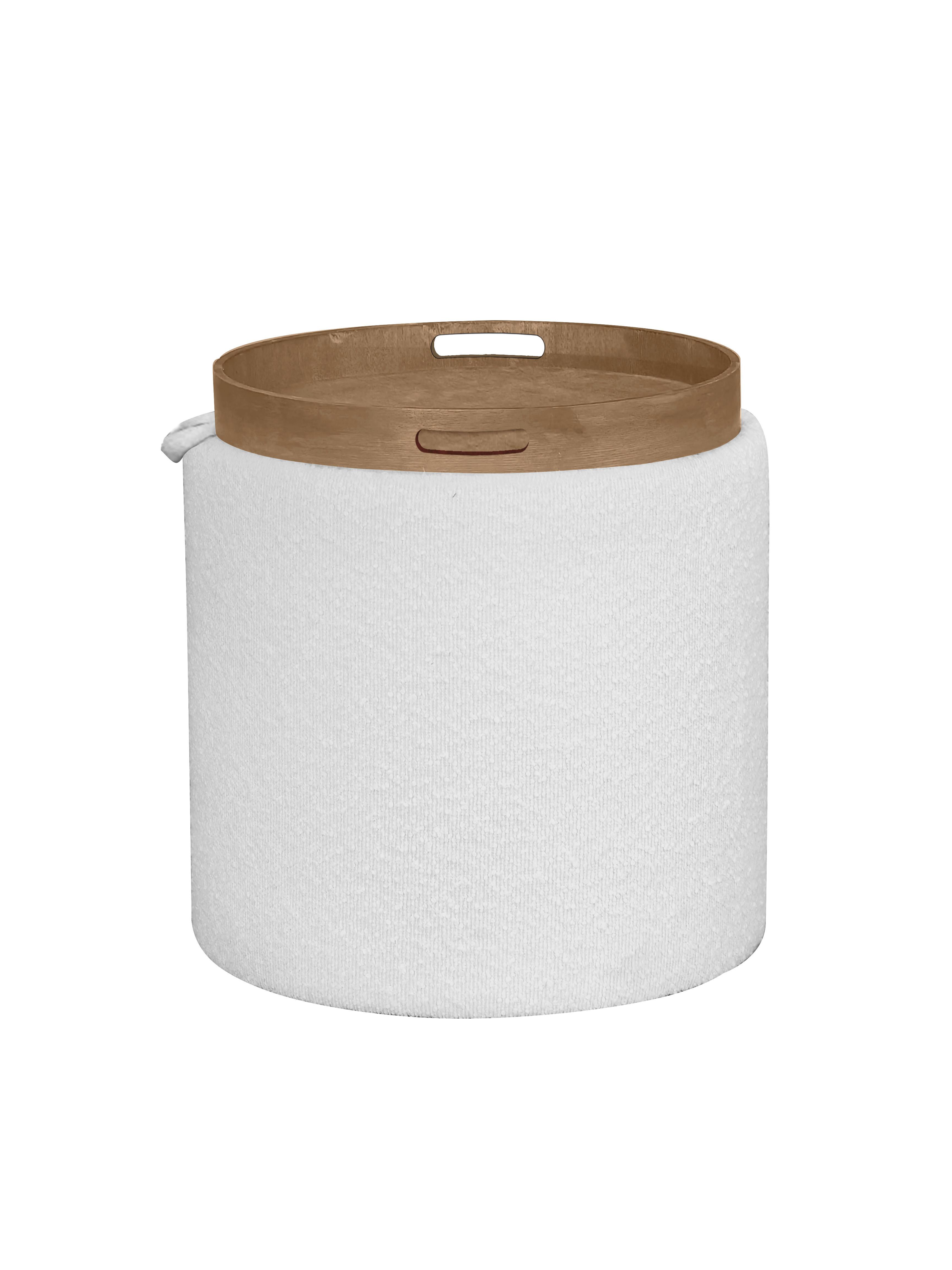 TABURETKA CHESSY -TREND- - biela, Modern, kompozitné drevo/textil (39,5/40.5/39.5cm) - Mömax