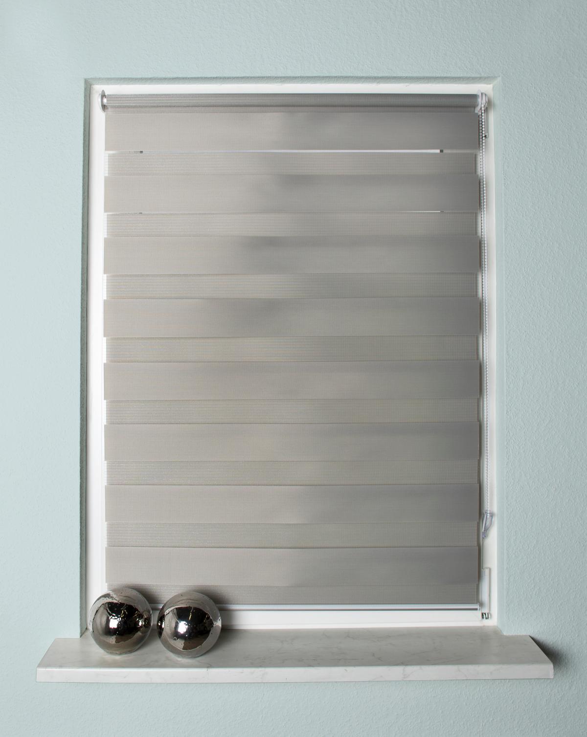 Doppelrollo Grau B: 60 cm - Grau, Design, Textil (60/150cm)