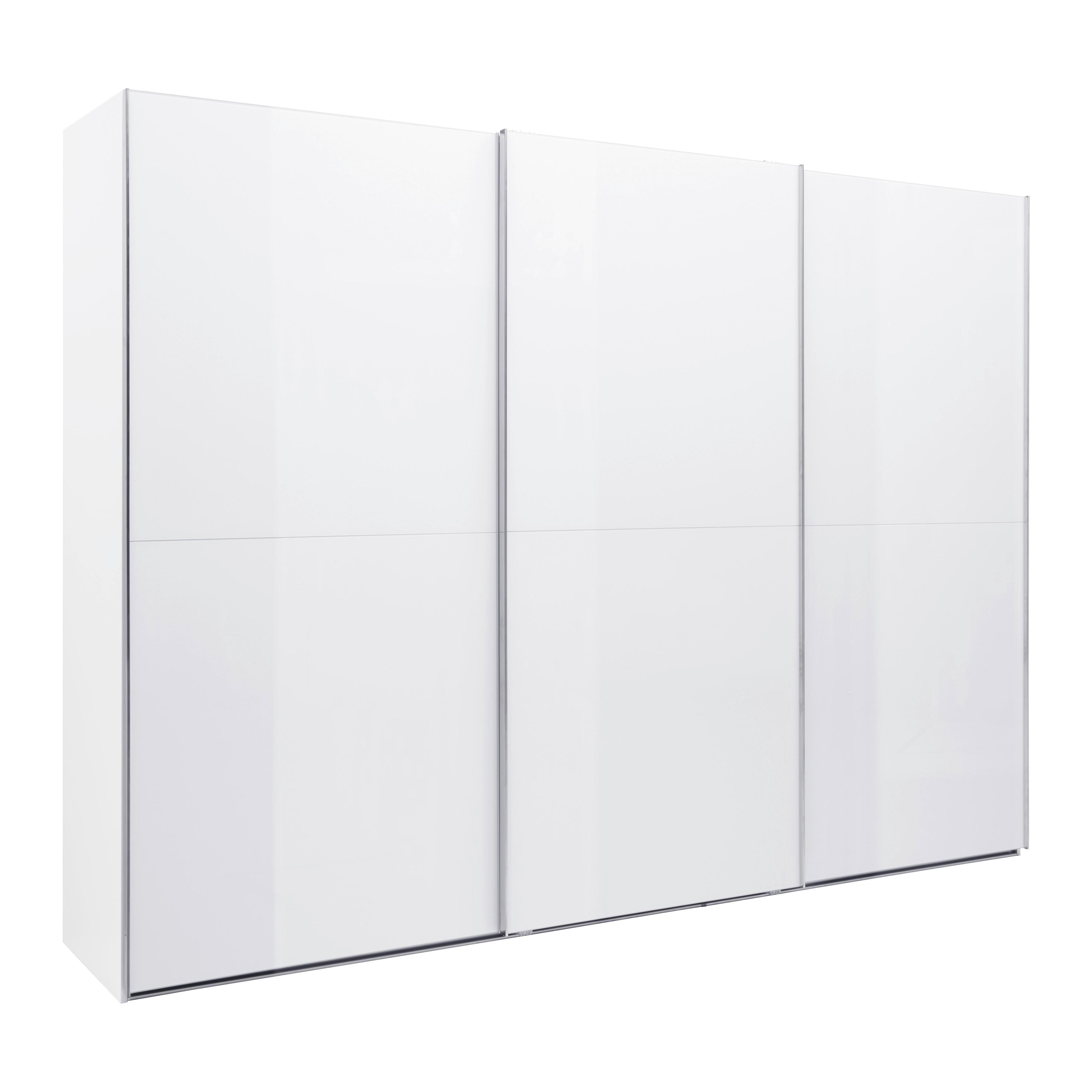 Šatníková skriňa Fifty FIFTY - biela/chrómová, Konventionell, kov/kompozitné drevo (300/222/60cm) - Premium Living