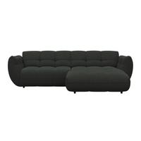 Rohová sedačka PANDA, pravá, tmavozelená ženilka - čierna/tmavozelená, Trend, textil/plast (280/178cm) - Premium Living