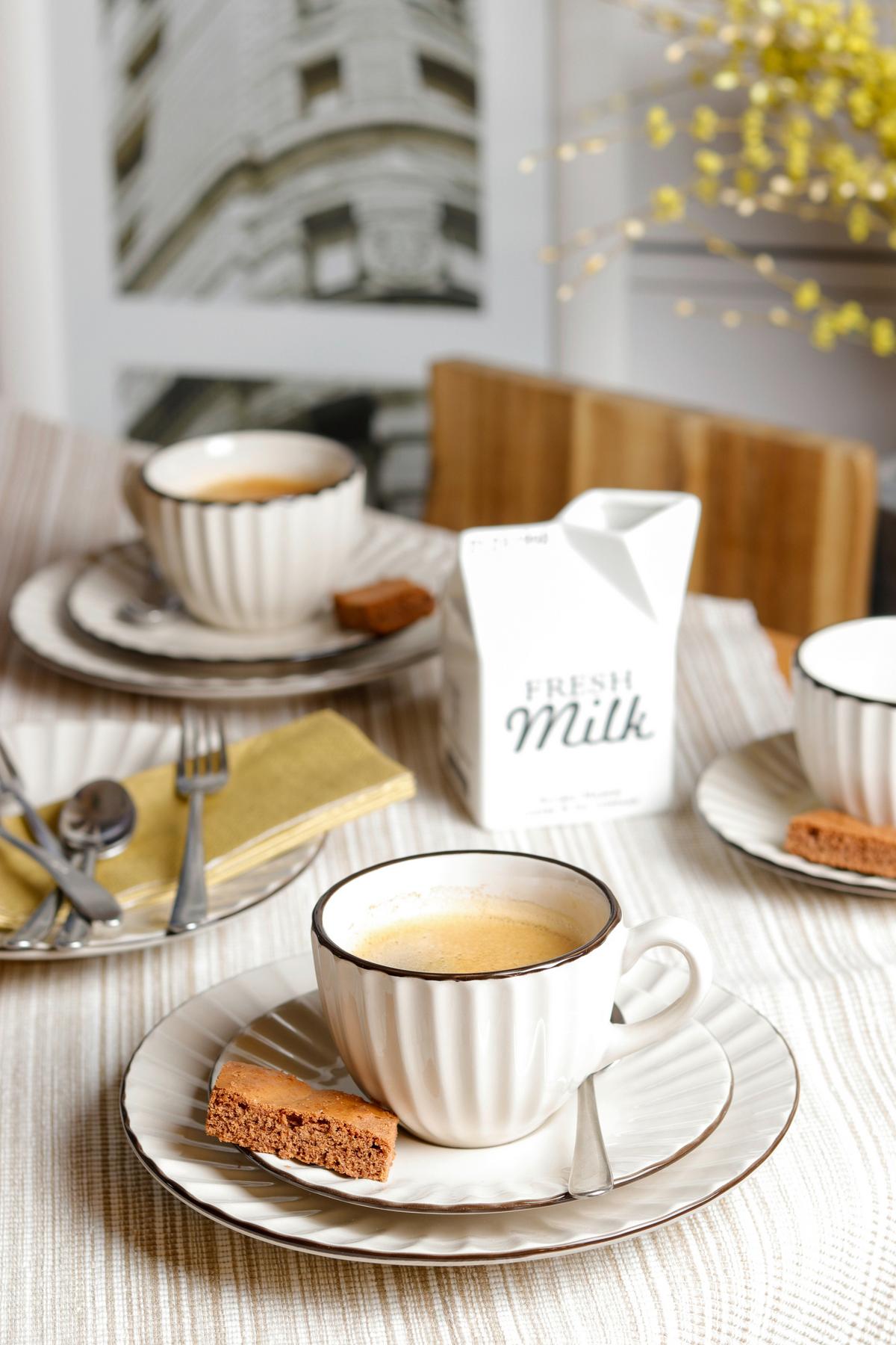 Kaffeeservice Osita 6 Personen Geschirr Set - Hellbraun, Basics, Keramik - Mäser