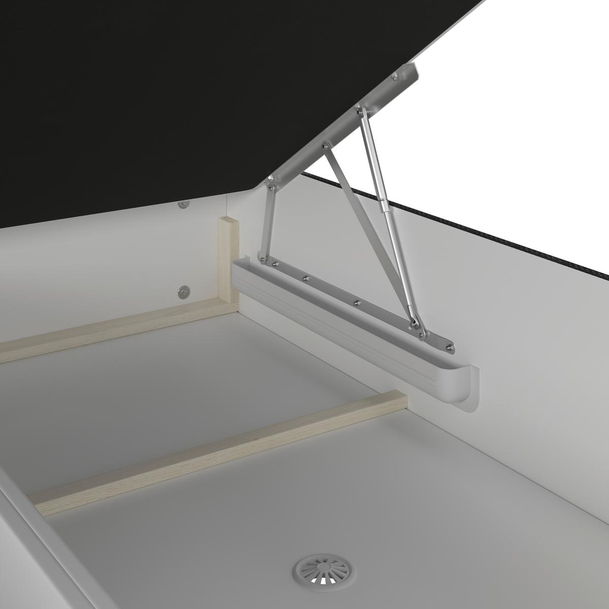 Polsterbett Zeni 140 - Schwarz/Weiß, KONVENTIONELL, Holz/Textil (140/200cm)