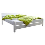 Bett Bora 140x200 Wei0 - Weiß, Natur, Holz (140/200cm) - Carryhome