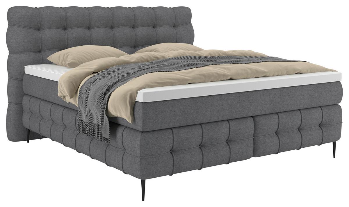 Boxspring- Ágy Scarlett 180/200 Cm - szürke, Konventionell, faalapú anyag/textil (180/200cm)