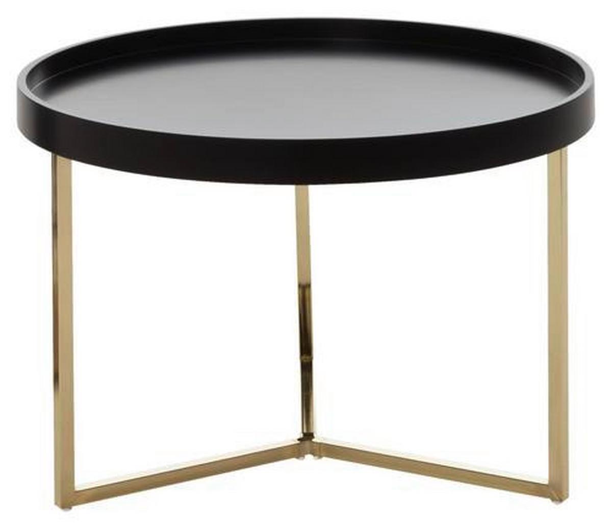 Konferenční stůl EVA černý - černá/barvy zlata, Design, kov/dřevo (58,5/58,5/42cm) - MID.YOU