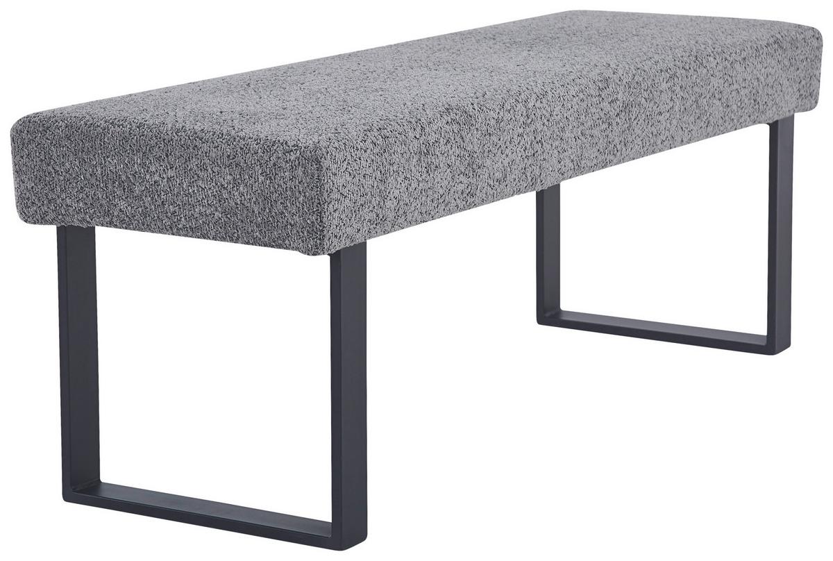 Sitzbank Kea Ohne Lehne Beige, B: 140 Cm - Schwarz/Grau, KONVENTIONELL, Textil/Metall (140/49/47cm) - MID.YOU