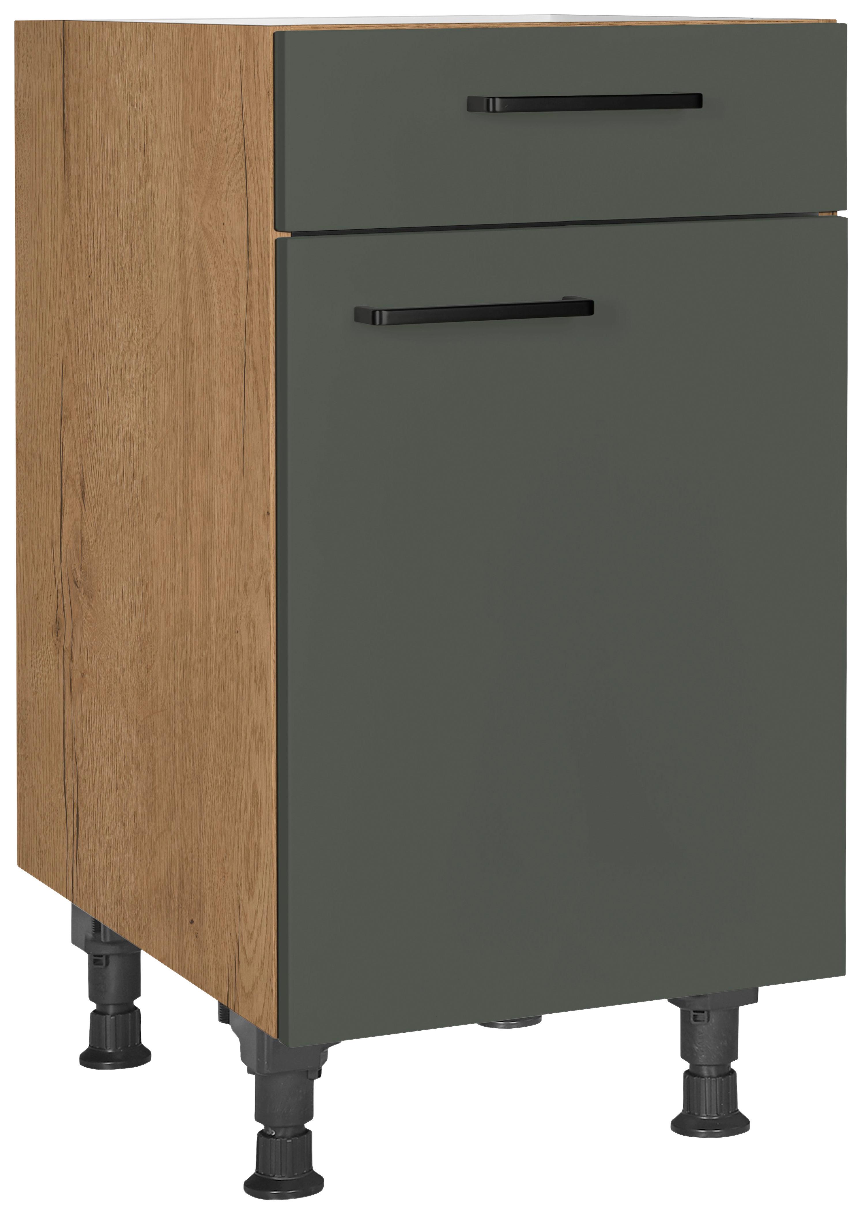 Schubkastenunterschrank Easytouch - Eichefarben/Grün, MODERN, Holzwerkstoff (45/87/56cm) - Nobilia