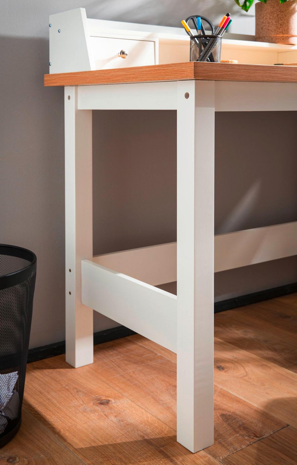 Schreibtisch Weiß L: 106 Cm - Weiß, Design, Holz/Holzwerkstoff (106/53/90cm) - Livetastic