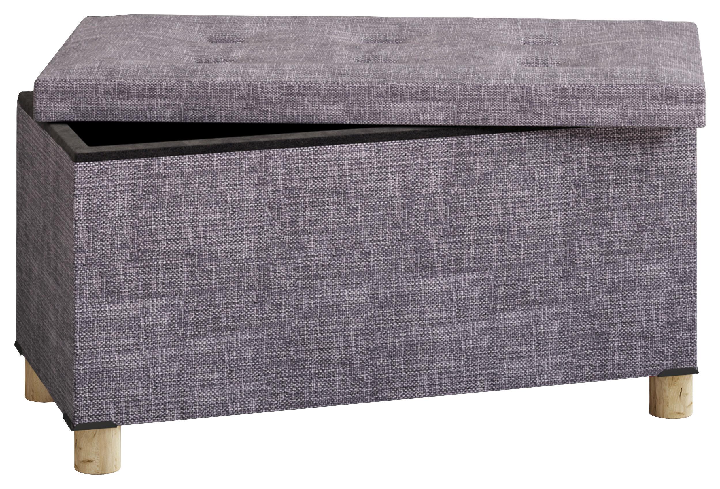 Truhlová lavice SIZOS l světle šedá - světle šedá/hnědá, Moderní, kompozitní dřevo/textil (76/40/38cm) - MID.YOU