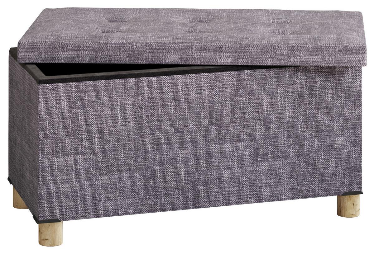 Truhlová lavice SIZOS l světle šedá - světle šedá/hnědá, Moderní, kompozitní dřevo/textil (76/40/38cm) - MID.YOU