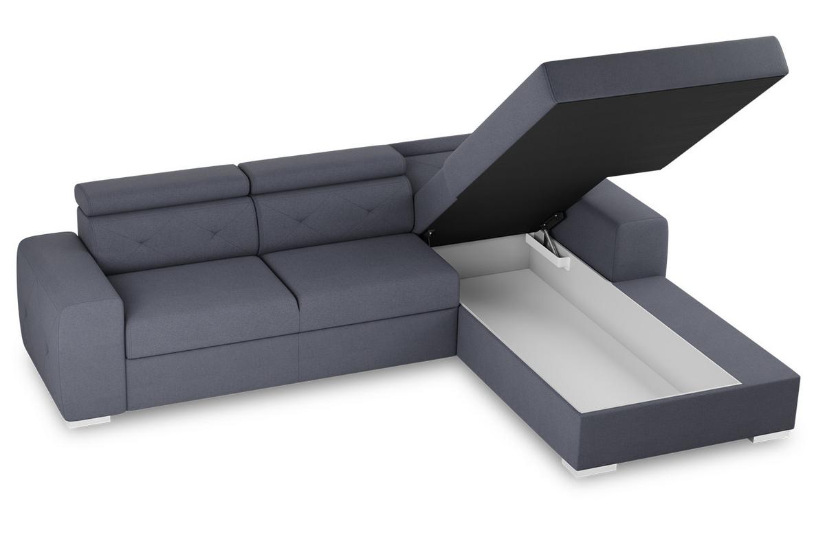 Ecksofa mit Schlaffunktion Madison Blau/Grau 296x195 cm - Blau/Silberfarben, Design, Textil (296/195cm) - MID.YOU