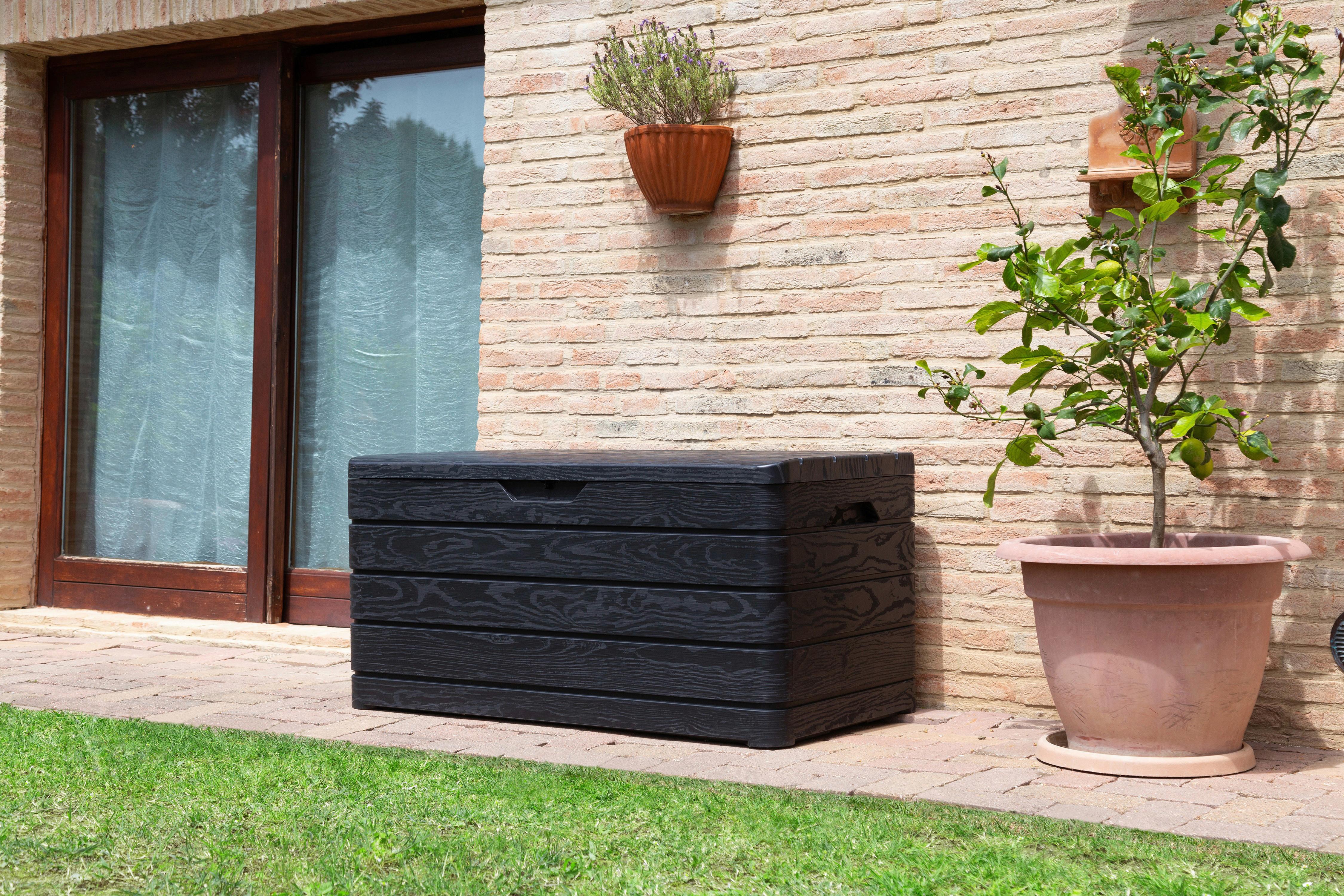 Kissenbox Dolomiti 129x64x70 cm 500 Liter - Anthrazit, Basics, Kunststoff (129/70/64cm)