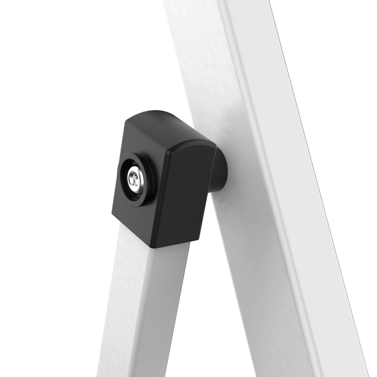 Klapptrittleiter Bernd Metall/Kunststoff, 3 Stufen - Schwarz Hochglanz/Weiß Hochglanz, KONVENTIONELL, Kunststoff/Metall (46,5/68,5/106cm) - Homezone