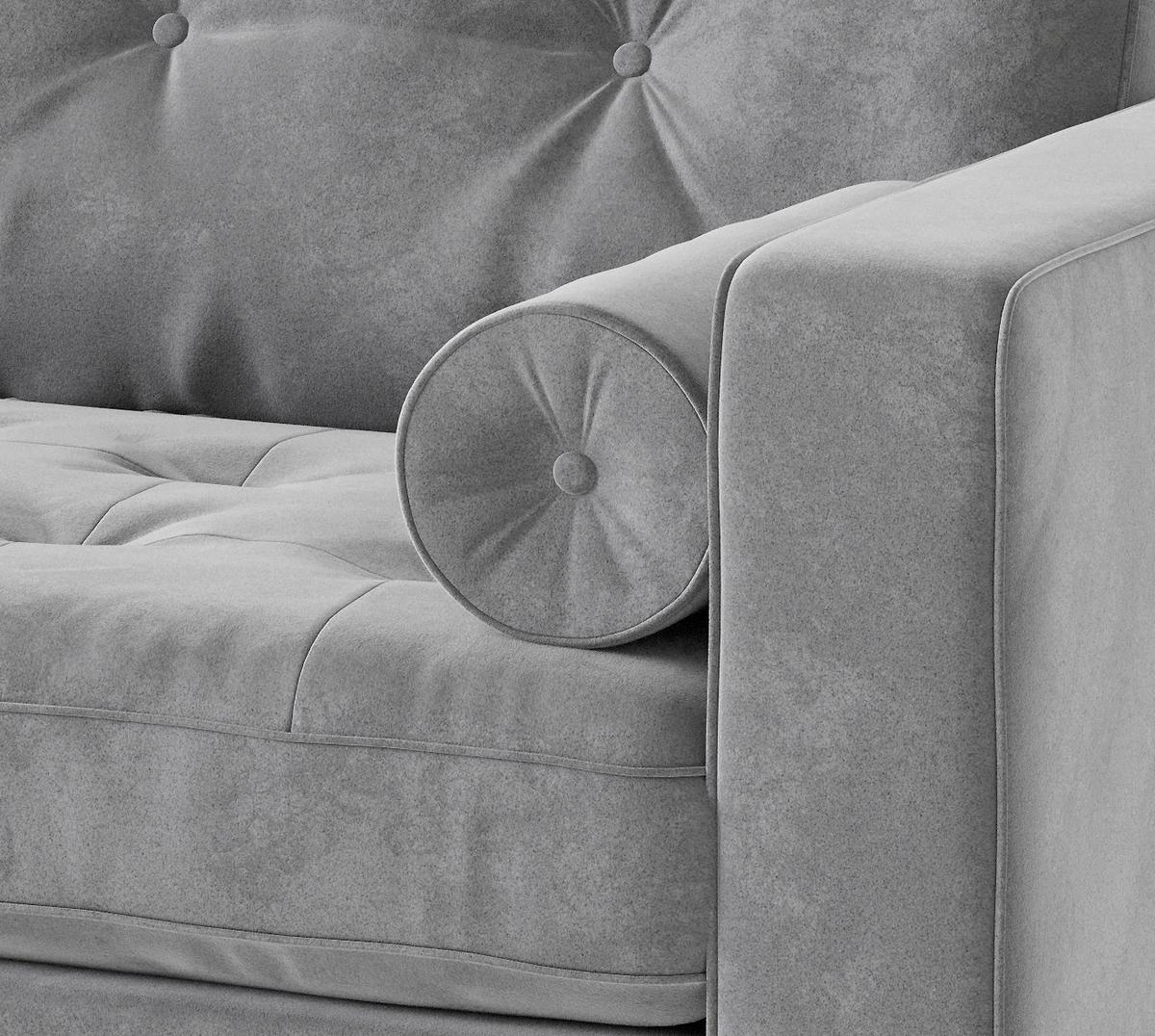 Ecksofa Scott - Edelstahlfarben/Anthrazit, Design, Textil (259/205cm) - Livetastic