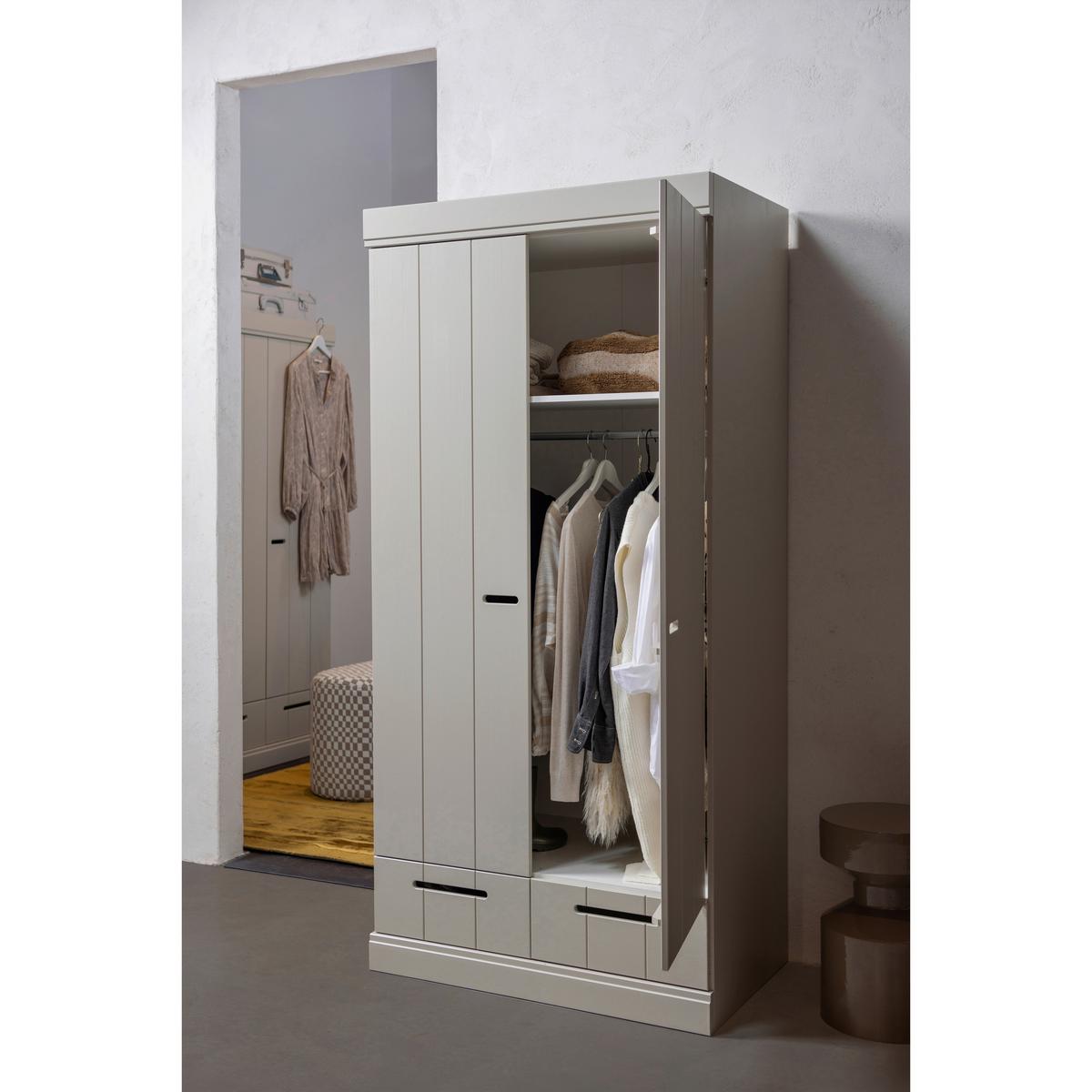 DREHTÜRENSCHRANK Connect Grau B: 94cm - Grau, Basics, Holz (94/195/53cm) - MID.YOU