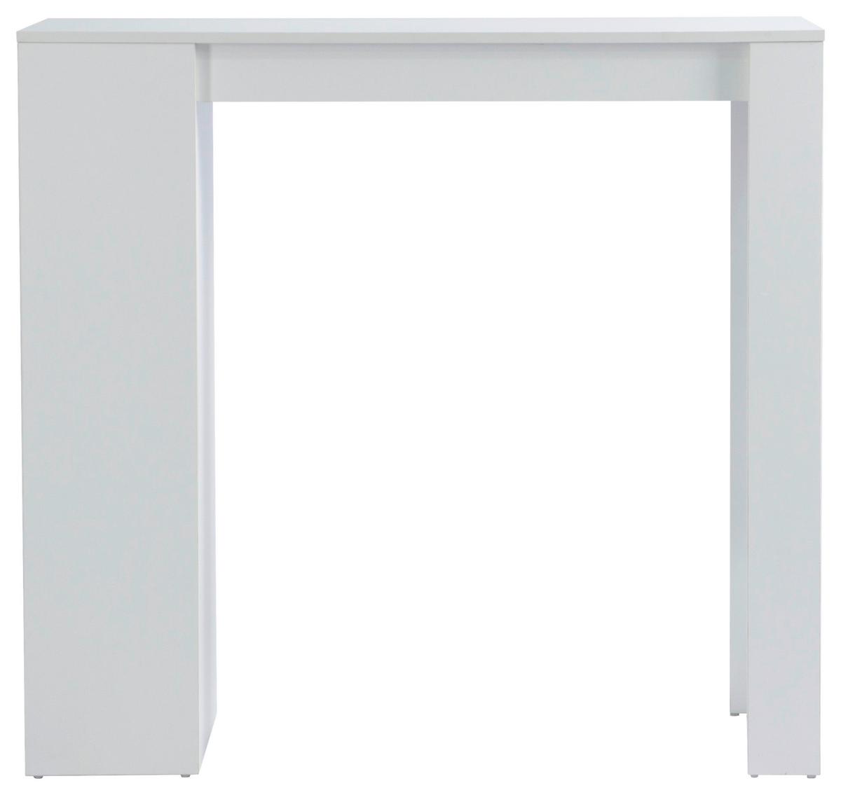 Bartisch Brest 110x103x50 Cm Melamin Weiß 3 Ablagen - Weiß, KONVENTIONELL, Holzwerkstoff (110/103/50cm)