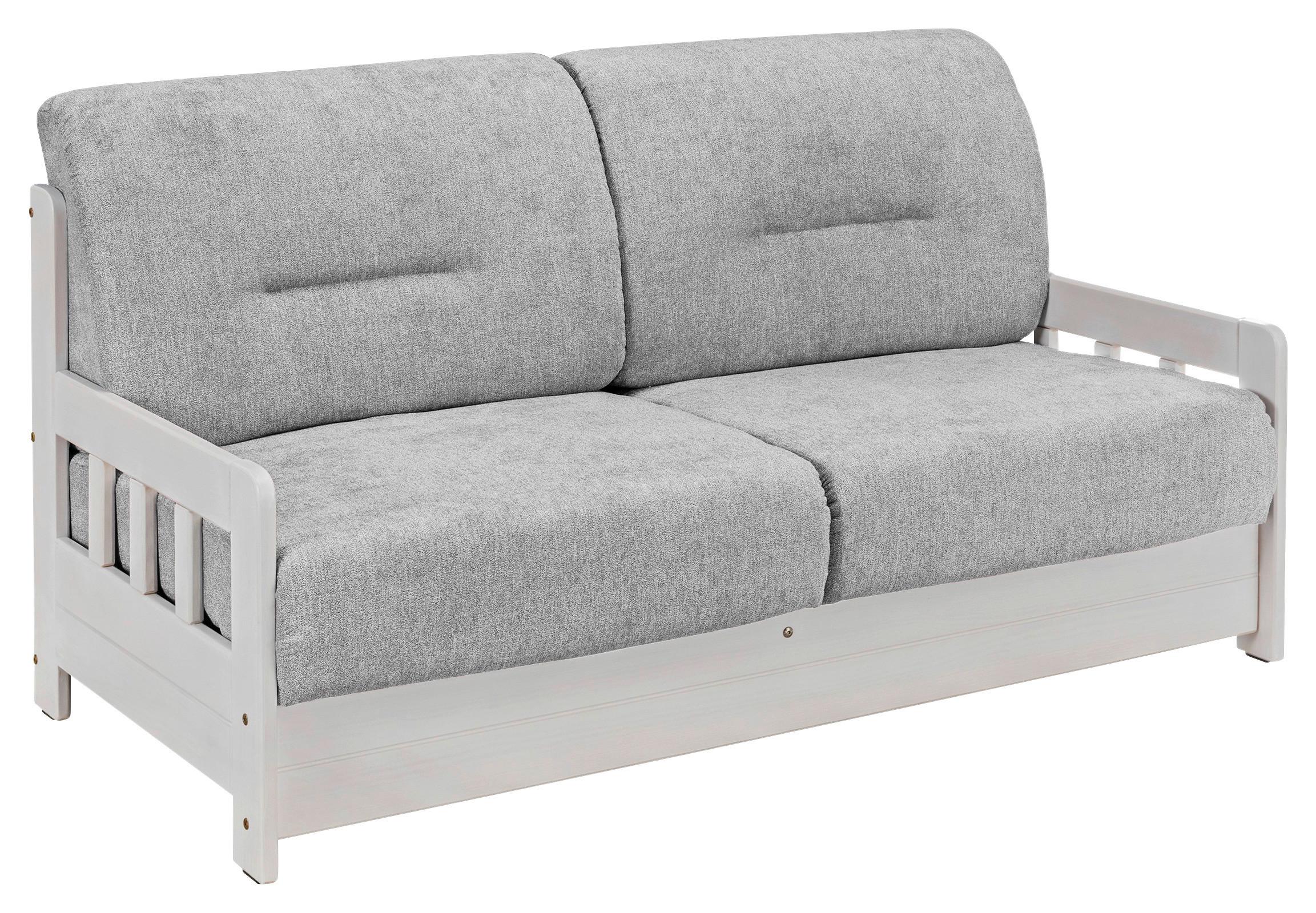 Schlafsofa Camino Weiß/Grau B: 154 cm - Weiß/Grau, LIFESTYLE, Holz/Textil (154/88/90cm) - Livetastic