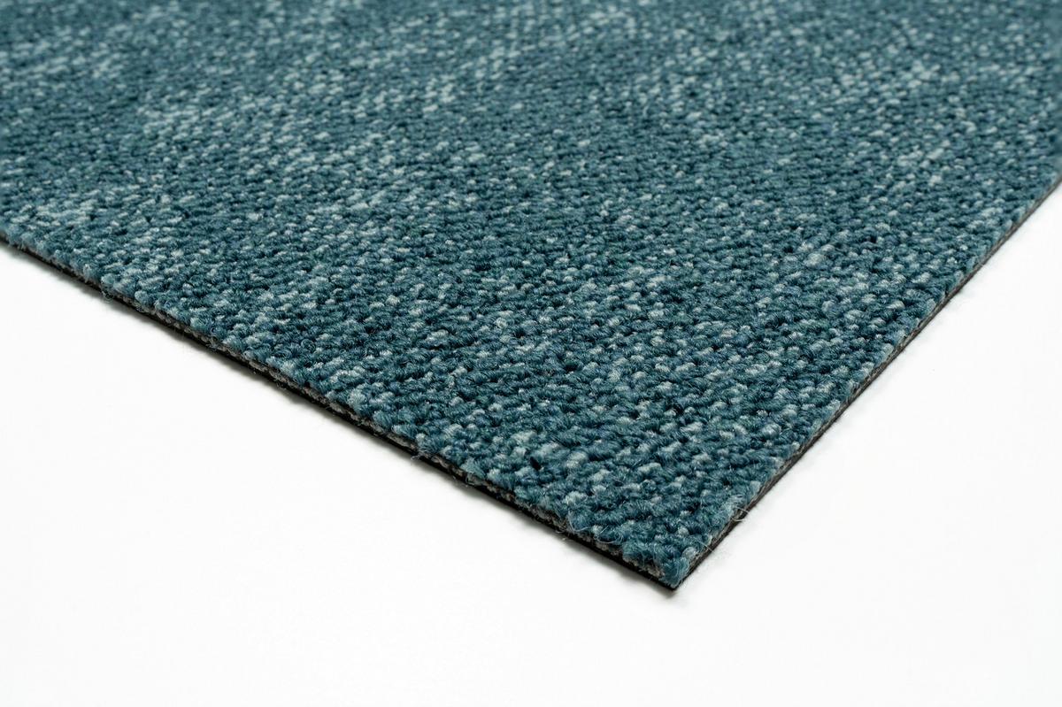 Teppichfliese Türkis Marble 50x50 Cm Florhöhe 3 Mm - Türkis, Basics, Textil (50/50cm)