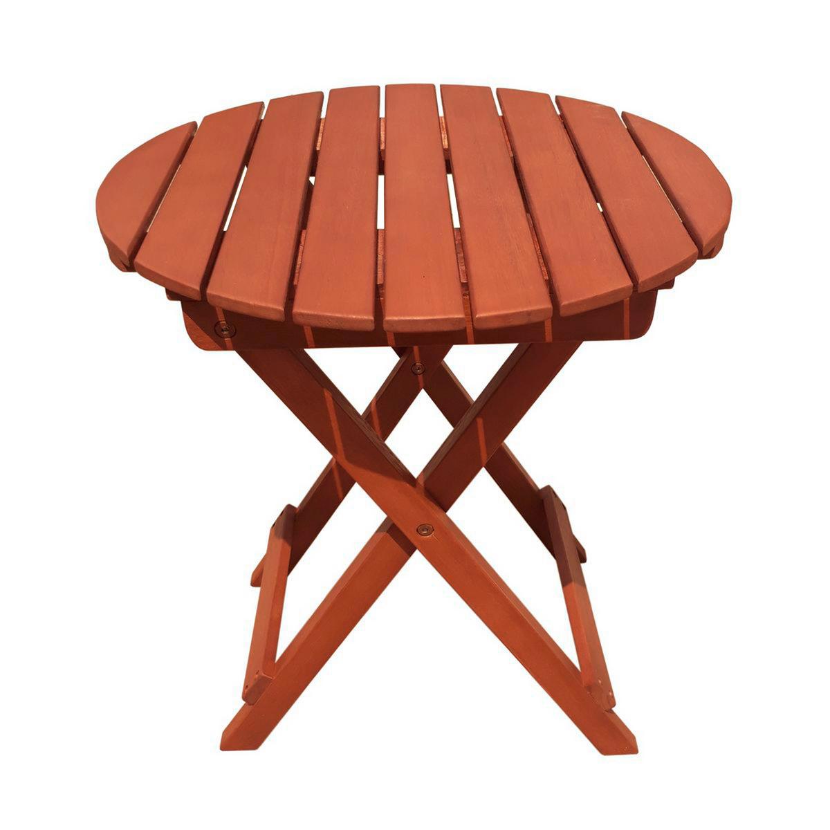 Gartentisch Klappbar Hanford Eukalyptusholz ⌀ 45 cm - Braun, Basics, Holz (45/45/50cm) - Gardenson