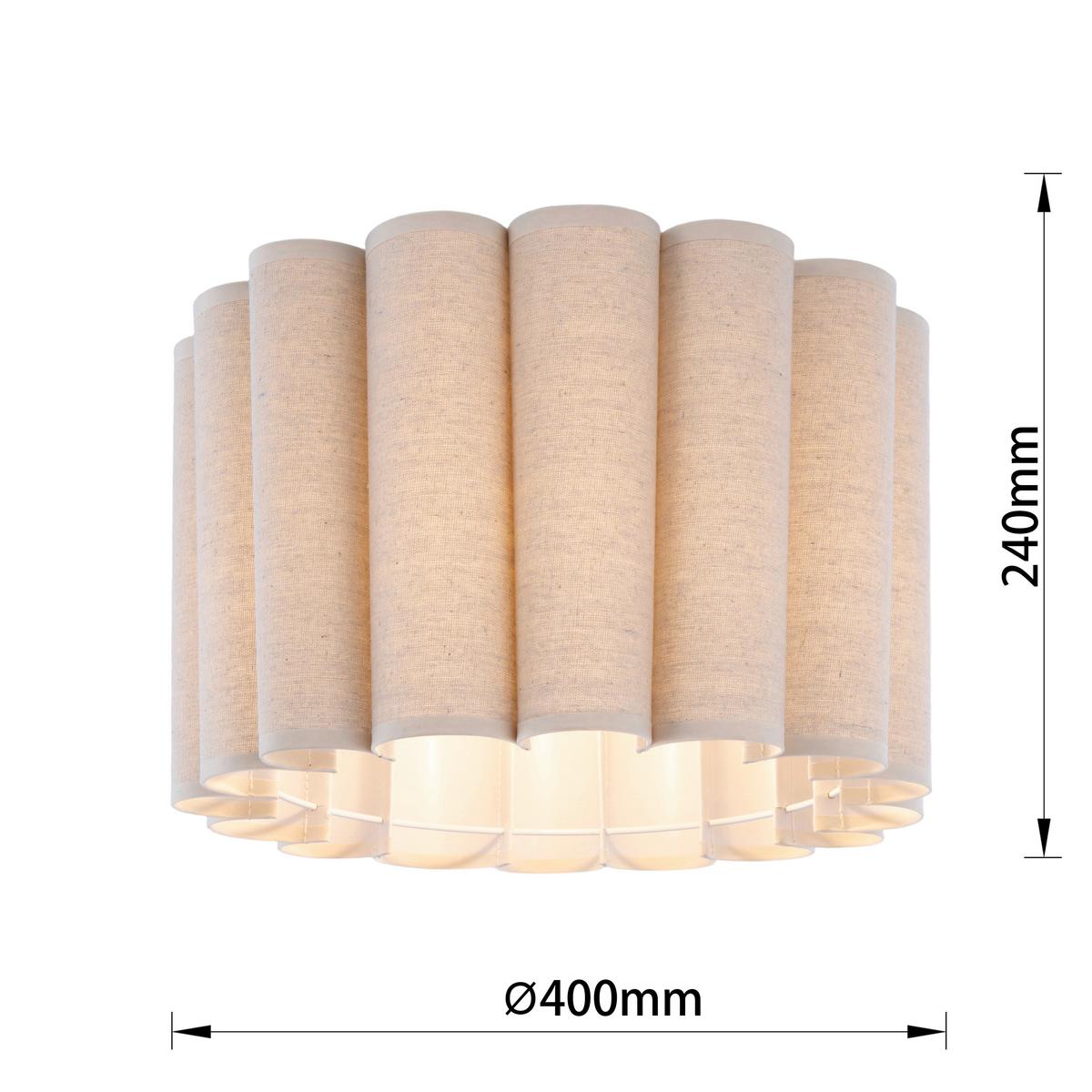 STROPNÉ SVIETIDLO SEJLA - béžová, Modern, kov/textil (40/40/30cm) - Mömax